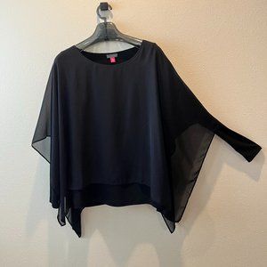 Black Tee with Sheer Overlay